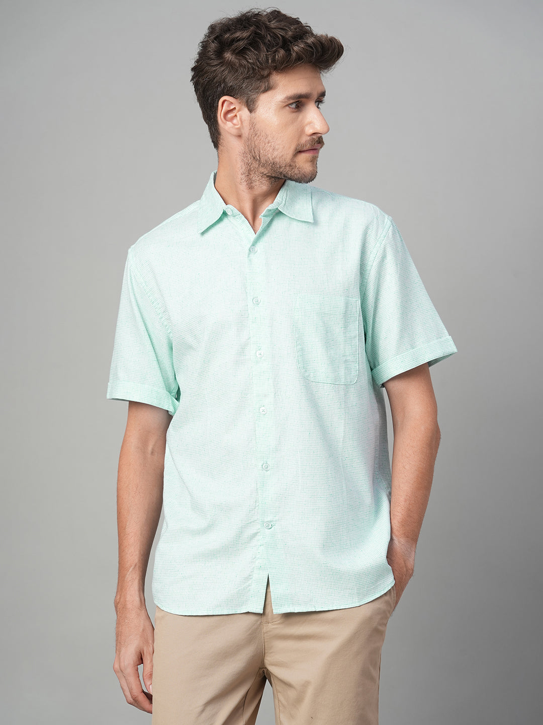 Men's Mint Cotton Excel Regular Fit Shirt