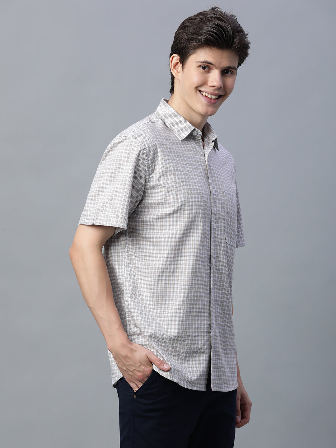 Men's Green 100% Cotton Regular Fit Shirt