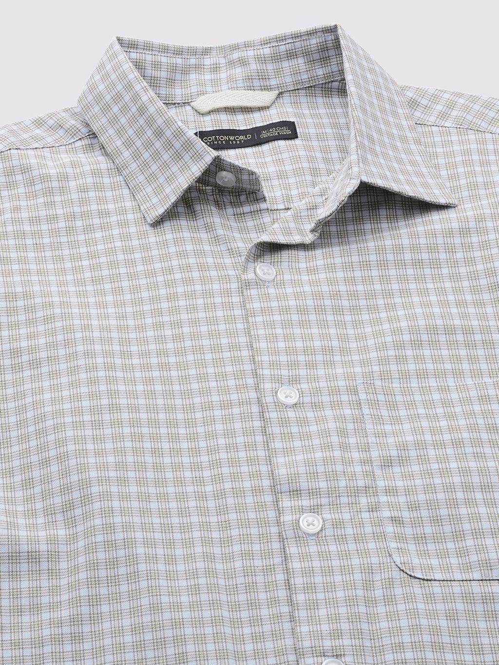 Men's Green 100% Cotton Regular Fit Shirt