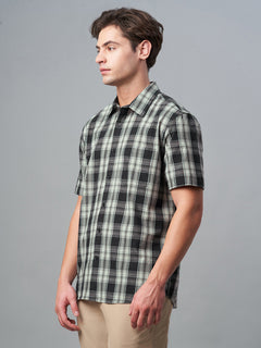 Men’s Cotton Regular Fit Short Sleeve Pocket Shirt Black