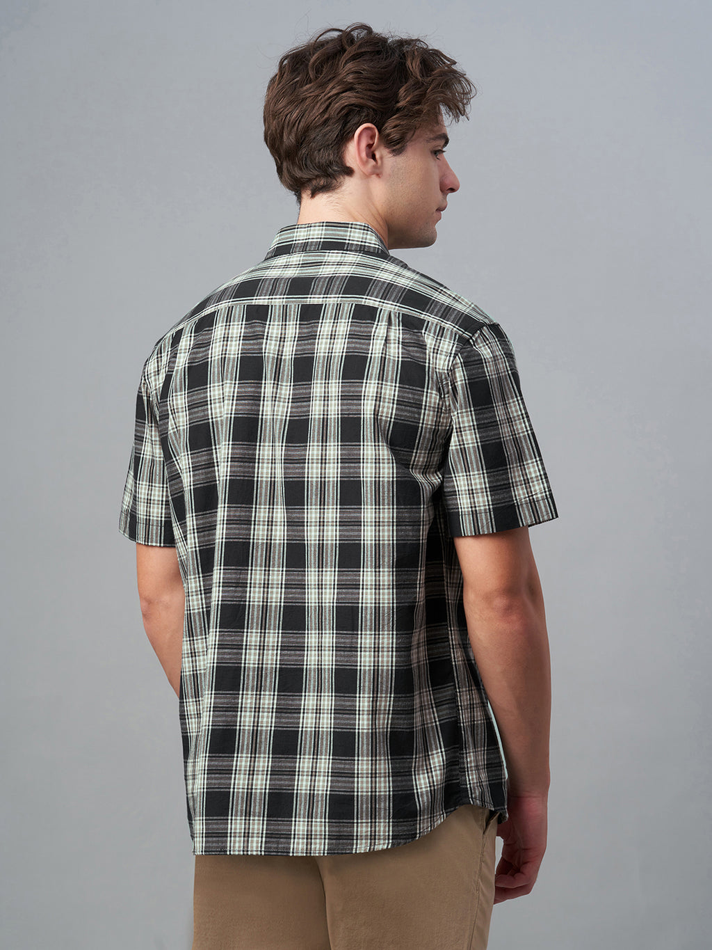 Men's Black 100% Cotton Regular Fit Shirt