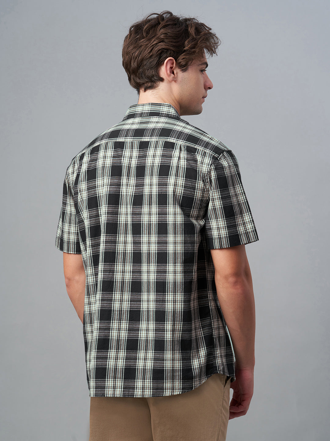 Men's Black 100% Cotton Regular Fit Shirt