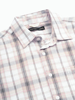 Men’s Cotton Regular Fit Shirt Brown White