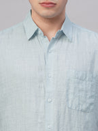 Men's Sky 100% Linen Regular Fit Shirt