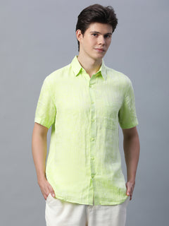 Men’s Linen Regular Fit Shirt Lime