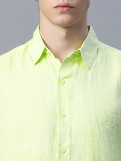 Men’s Linen Regular Fit Shirt Lime