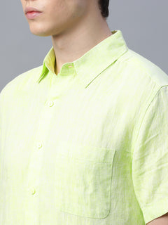 Men’s Linen Regular Fit Shirt Lime