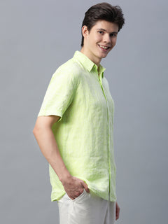 Men’s Linen Regular Fit Shirt Lime