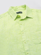 Men's 100% Linen Regular Fit Shirt Lime