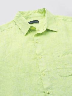 Men’s Linen Regular Fit Shirt Lime