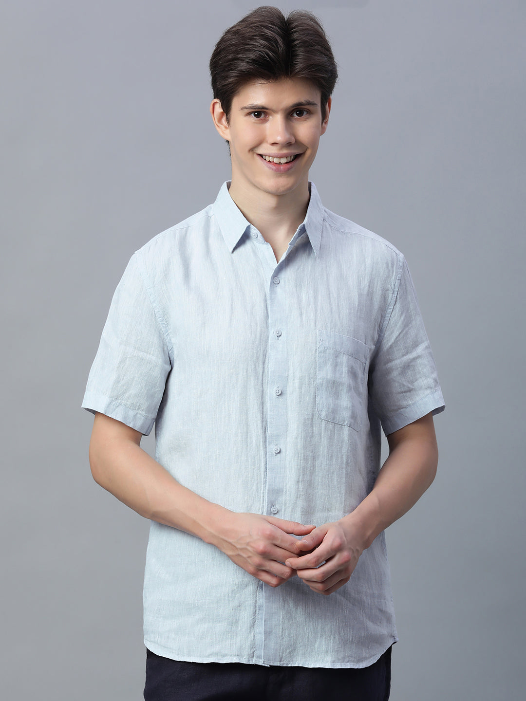 Men's Sky 100% Linen Regular Fit Shirt