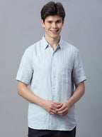 Men's Sky 100% Linen Regular Fit Shirt