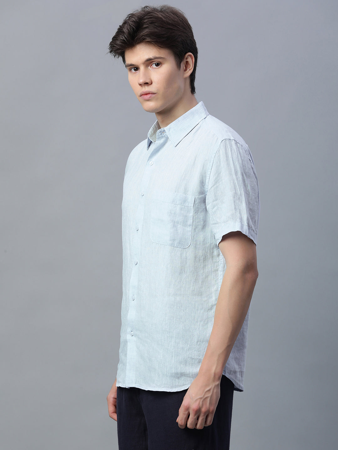 Men's Sky 100% Linen Regular Fit Shirt