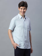 Men's Sky 100% Linen Regular Fit Shirt