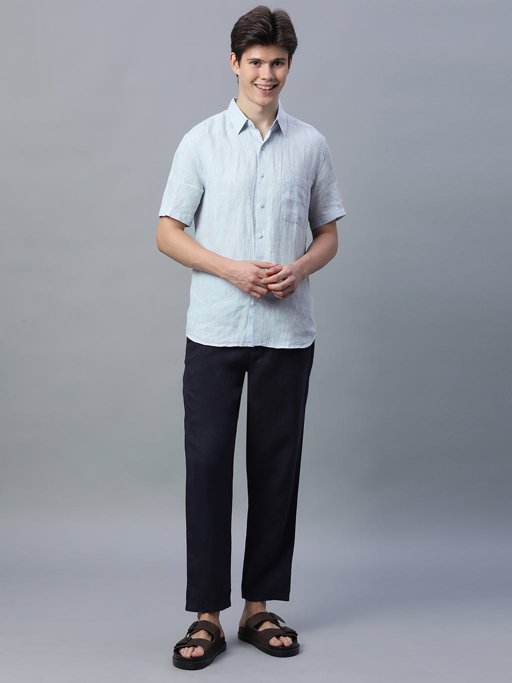 Men's Sky 100% Linen Regular Fit Shirt