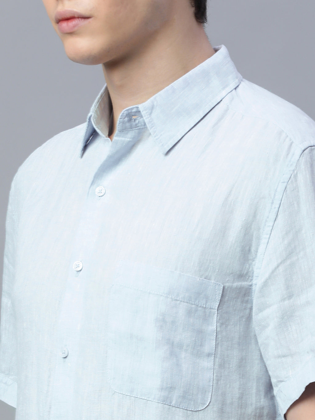Men's Sky 100% Linen Regular Fit Shirt