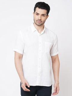 Men’s Pure Linen Regular Fit Shirt White