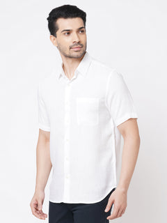 Men’s Pure Linen Regular Fit Shirt White