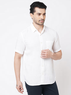 Men’s Pure Linen Regular Fit Shirt White