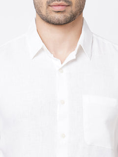 Men’s Pure Linen Regular Fit Shirt White