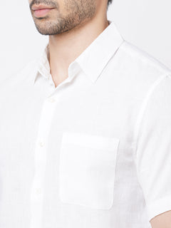 Men’s Pure Linen Regular Fit Shirt White
