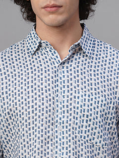 Men’s Linen Lyocell Regular Fit Shirt Navy