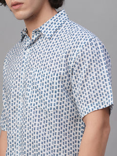Men’s Linen Lyocell Regular Fit Shirt Navy