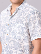Men's Blue 100% Cotton Regular Fit Shirt