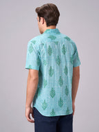Men's Green 100% Cotton Regular Fit Shirt