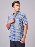 Men's Navy 100% Cotton Regular Fit Shirt