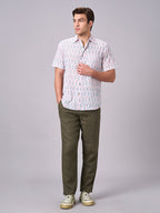 Men's Pink 100% Cotton Regular Fit Shirt