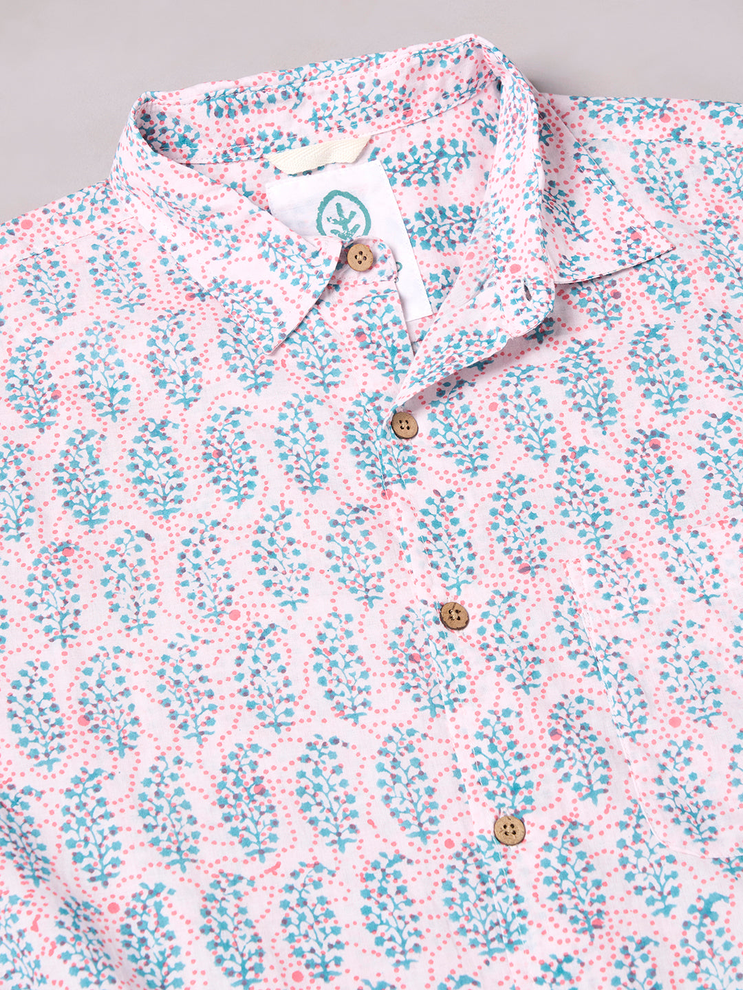 Men's Pink 100% Cotton Regular Fit Shirt