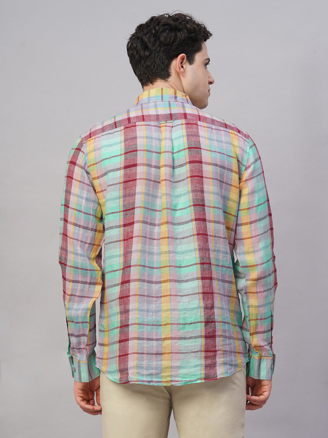 Men's Multi 100% Linen Regular Fit Shirt