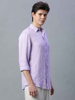 Men’s Linen Regular Fit Shirt Lilac