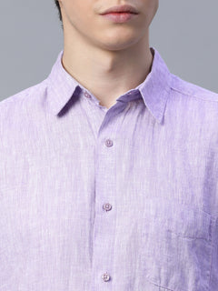 Men’s Linen Regular Fit Shirt Lilac