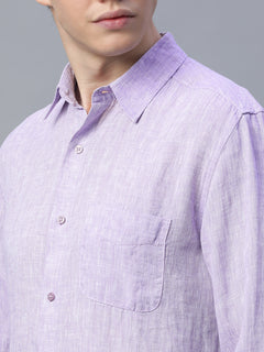Men’s Linen Regular Fit Shirt Lilac