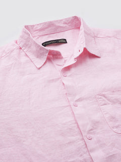 Men’s Linen Regular Fit Shirt Pink