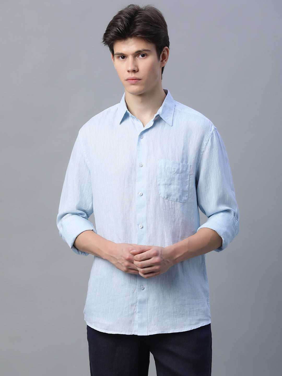Men's Sky 100% Linen Regular Fit Shirt