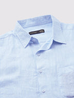 Men's 100% Linen Full Sleeve Pocket Shirt Sky