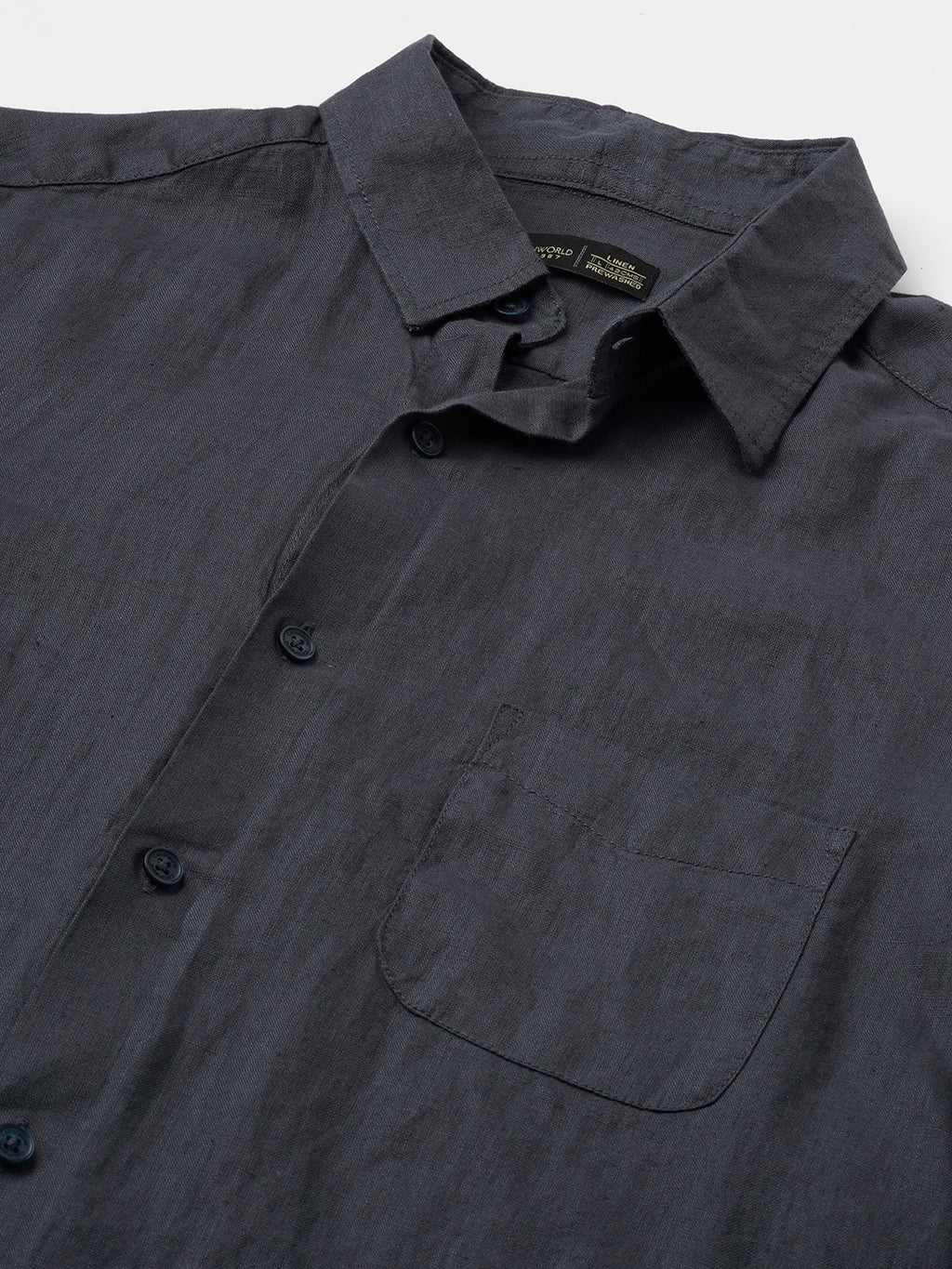 Men's Navy 100% Linen Regular Fit Shirt