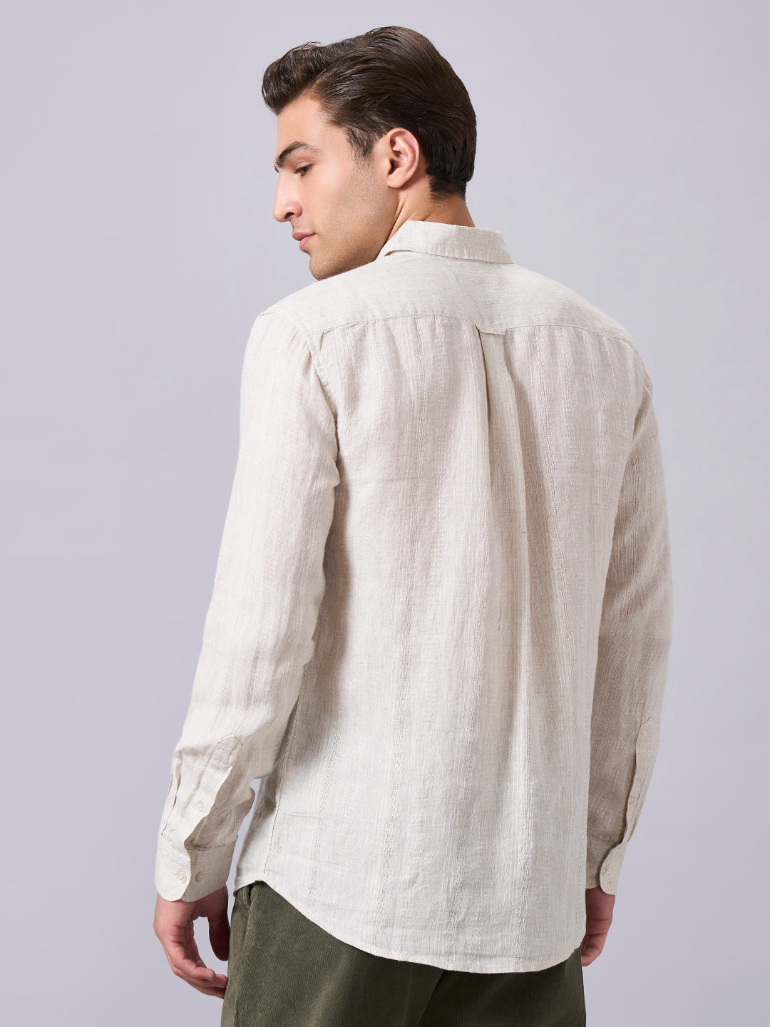 Men's Natural Linen Cotton Regular Fit Shirt