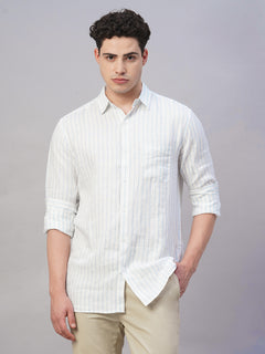 Men’s Linen Regular Fit Full Sleeve Shirt Blue