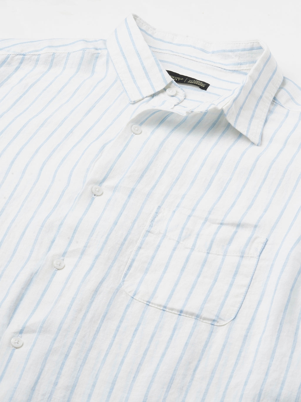 Men's 100% Linen Regular Fit Full Sleeves Shirt Blue