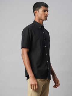 Men’s Cotton Regular Fit Oxford Shirt Black
