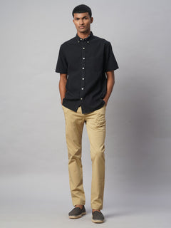 Men’s Cotton Regular Fit Oxford Shirt Black