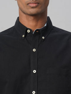 Men’s Cotton Regular Fit Oxford Shirt Black