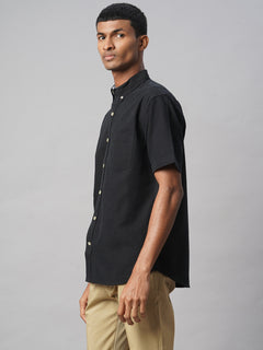 Men’s Cotton Regular Fit Oxford Shirt Black