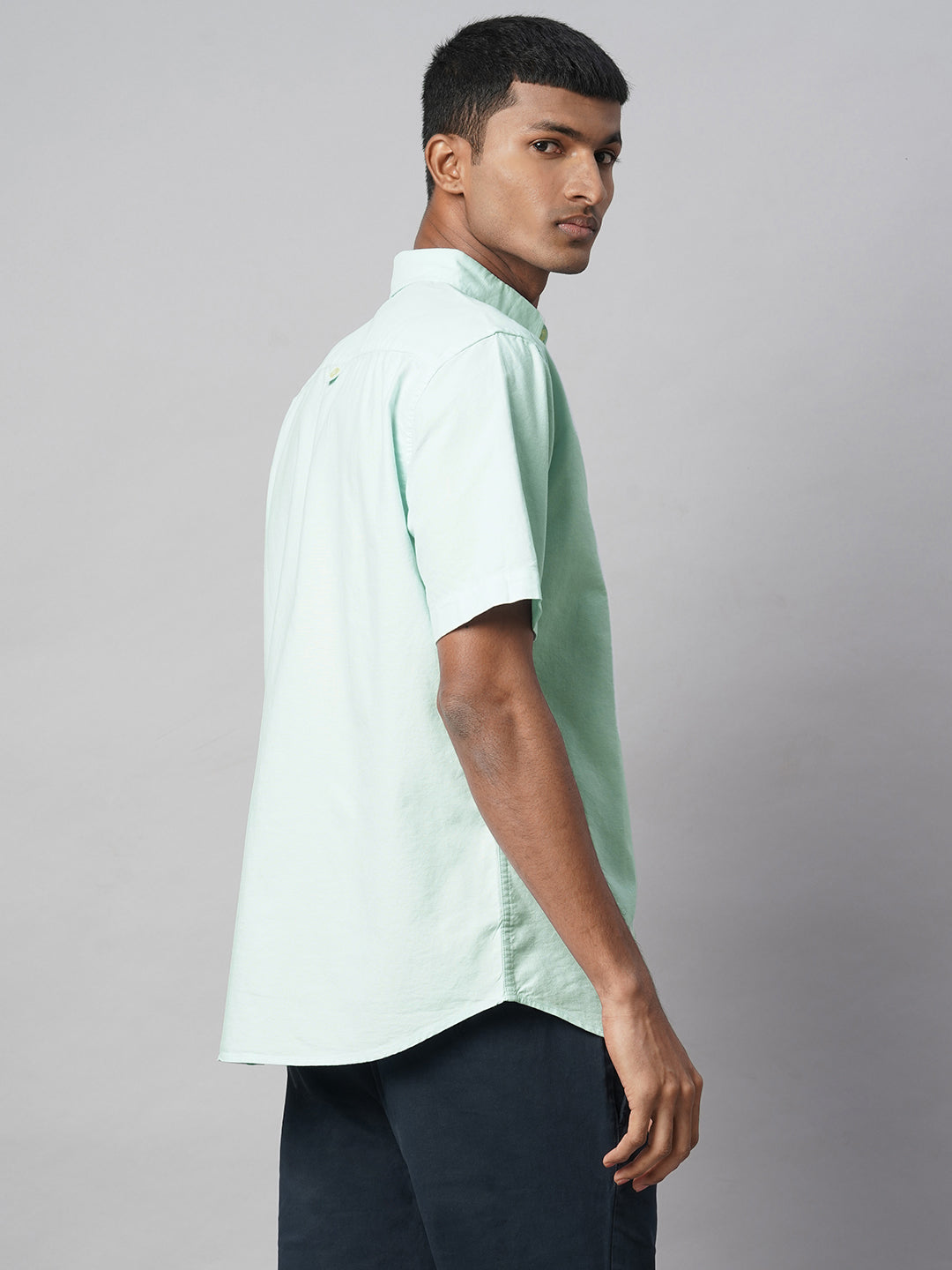 Men's Mint Oxford 100% Cotton Regular Fit Shirt