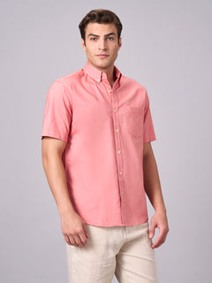 Men’s Cotton Regular Fit Half Sleeve Shirt Brick