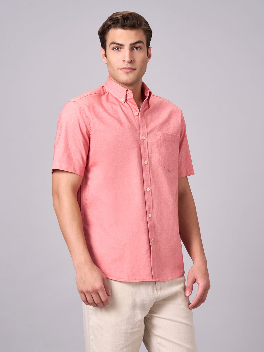 Men's Brick 100% Cotton Regular Fit Shirt
